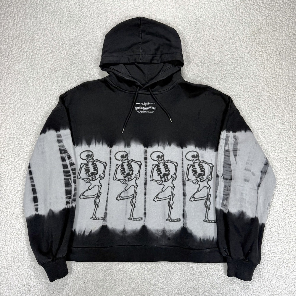 Disney The Skeleton Dance Hoodie Unisex M Oversized Silly Symphony Tie Dye Goth